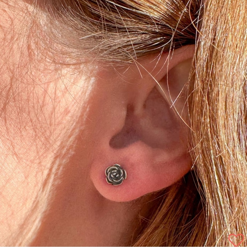 James Avery Silver Rose Stud Earrings